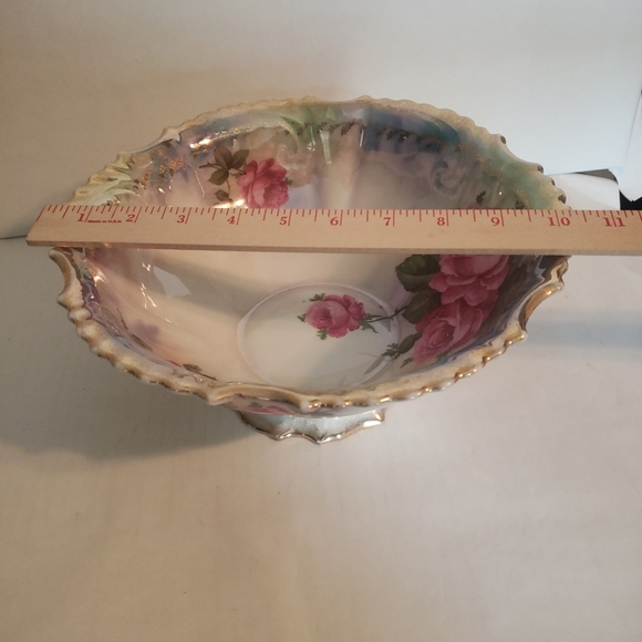 Silesien Germany Large Bowl with Roses - Picture 7 of 9